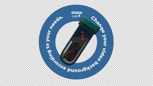 3D Animation Medical Dna In Tube Transparent Background Loop