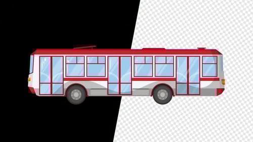 Rote Bus-Animation mit Alpha