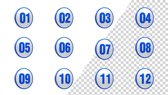 Round Number Icon Pack Blue, Elements Motion Graphics ft. number set ...