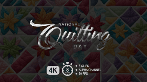 National Quilting Day Text Animation