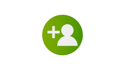 Green Rotating Add User Icon 3D Animation