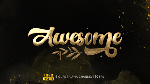 Golden Calligraphy Awesome Word Reveal Animation