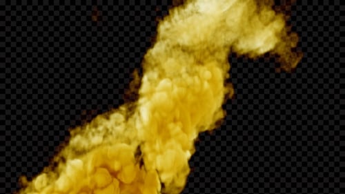Abstract Yellow Golden Smoke Fluid Transition