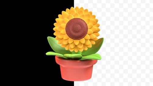 Animação de girassol 2K