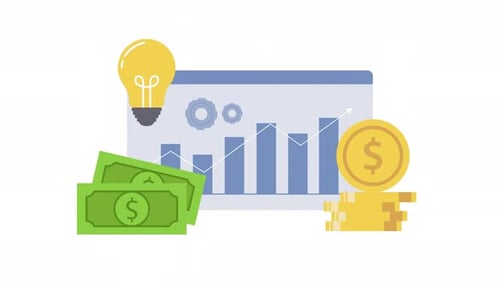 Finance animation on transparent background