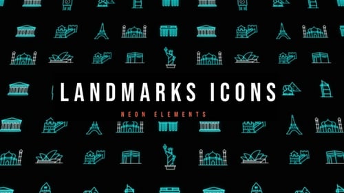 Landmarks Neon Icons