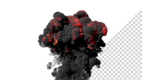 Detailed Volumetric Fire Explosion with Realistic Smoke and Alpha Channel