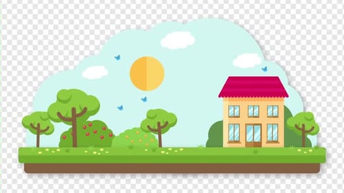 Spring Cartoon Home Alpha