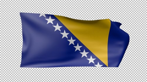 Bosnia And Herzegovina Waving Flag Transparent Alpha