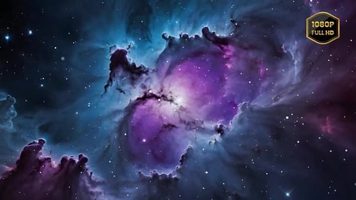 Seamless Loop of Vibrant Space Nebula and Twinkling Stars