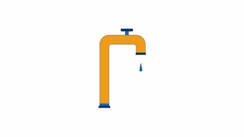 Tap with water droplet 2D object animation