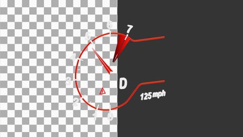 3D Car Speedometer and Tachometer | Alpha Channel
