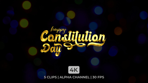 Happy Constitution Day Text Animation