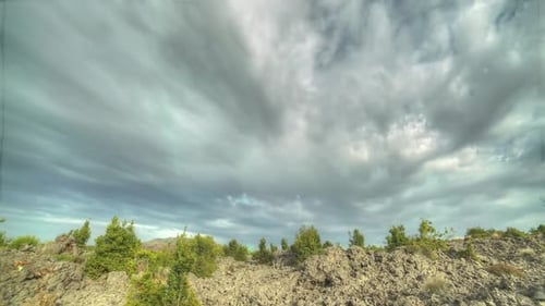 8K Basalt Plain Covered With Solidified Lava Rocks
