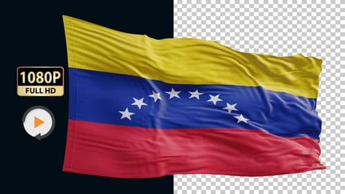 Waving Venezuela Flag with Realistic Fabric Motion