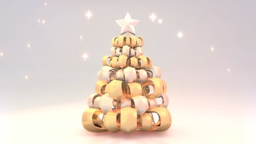 Golden Christmas Tree Popping Up