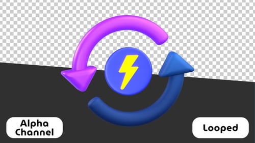 3D Reload Energy Icon Seamless Loop Animation