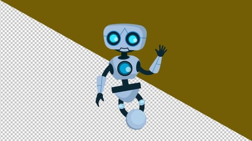 Roboter-Fliegen-Animation 4K Alpha-Video