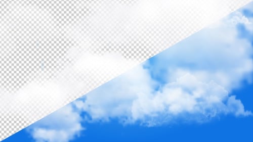 Realistic Volumetric Moving Clouds Overlay Alpha Channel