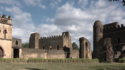 A stone ruins of castle medieval. Historic fortress. Building, architecture. Unesco world heritage.
