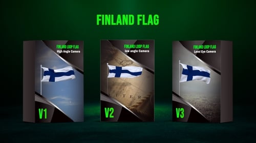 Waving Finland Flag Realistic 3D Alpha Channel Animation