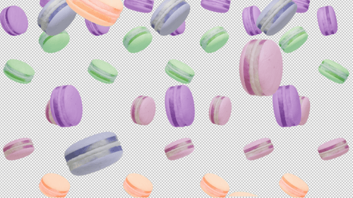 Macarons Raining Animation Infinite Loop