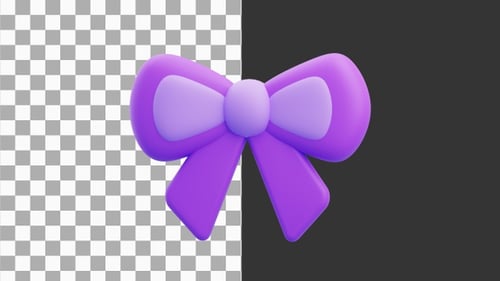 3D Animation of Elegant Wedding Bow Tie | Alpha Channel
