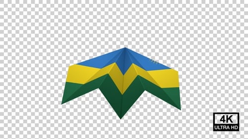 Paper Airplane Of Rwanda Flag