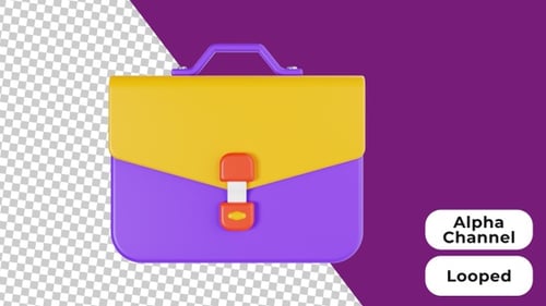 3D-animierter Aktenkoffer | Alpha Channel