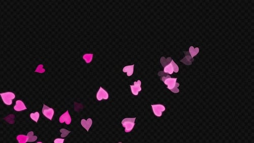 Floating Pink Hearts Romantic Overlay Animation