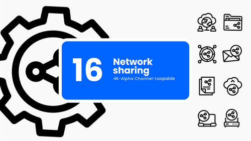 Íconos animados de conectividad y colaboración: 16 clips 4K en bucle