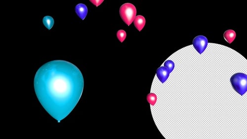 Vibrant Glossy 3D Balloons Floating Upward Animation