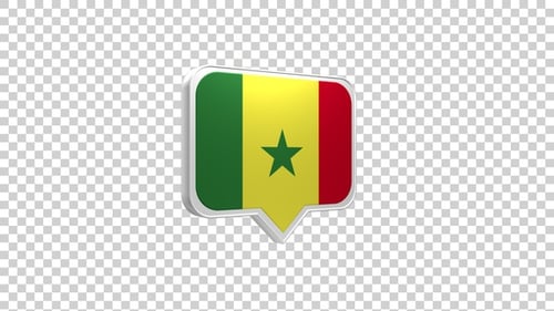 Senegal Flag 3D Chat Bubble Animated Icon