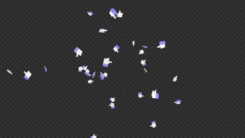 Pack of Exploding Overlay Thumbs Up Emoticon Animation, on Alpha Channel, Loop