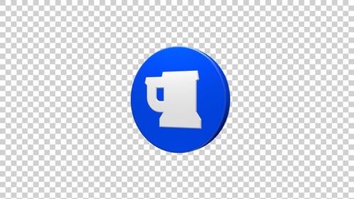 Bierdose Icon rotierend blau