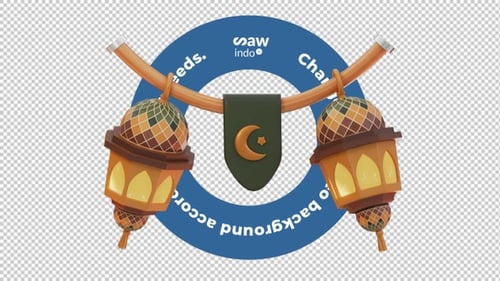3D Animation Ramadan Lantern Decorations With Crescent – Festive Islamic Loop No Background