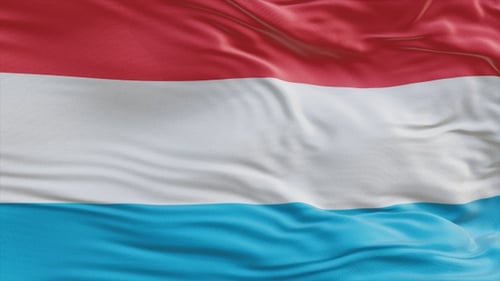 Waving Luxembourg Flag Realistic Animation