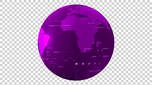 World Map Globe Purple