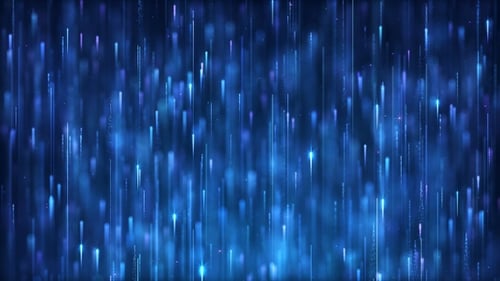 Abstract Digital Data Flow Background with Blue Vertical Lines