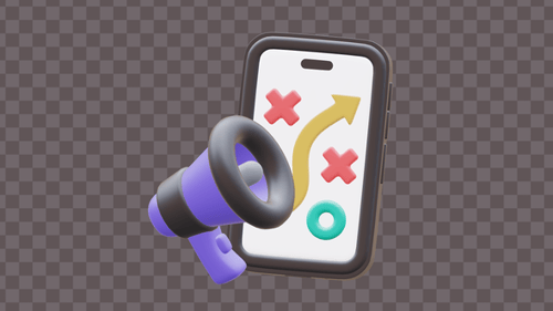 3D Mobile Strategy Planning and Announcement Icon Animation