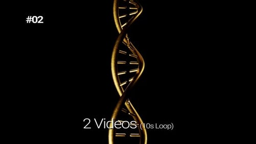 Rotating Gold DNA Structure Overlay Background Loop