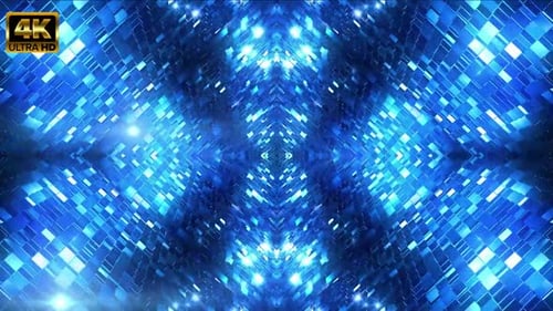 Glowing Blue Digital Tunnel Motion Background