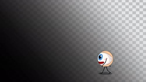 Animated Flat Design Eyeball Character Walking Loop