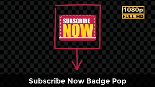 Subscribe Now Badge Pop – Comic Style Motion Graphic