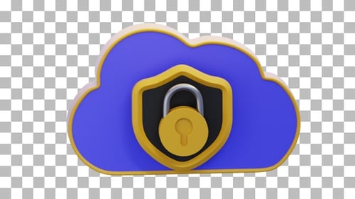 3D Animation of Cloud Security | Alpha Channel