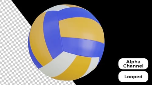 3D Animated Volleyball | Alpha Channel