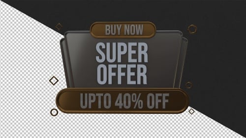 3D Animated Super Offer Sale Promo Banner
