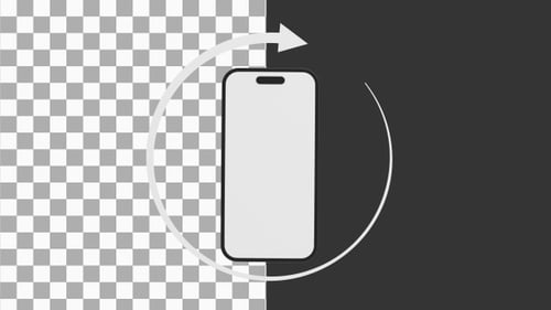 Animação 3D da orientação do smartphone Rotate | Alpha Channel