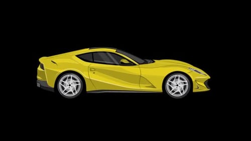 Flat Design Car Reveal Graphic Animation