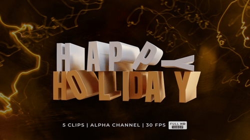 Happy Holiday 3D Text Celebration Pack